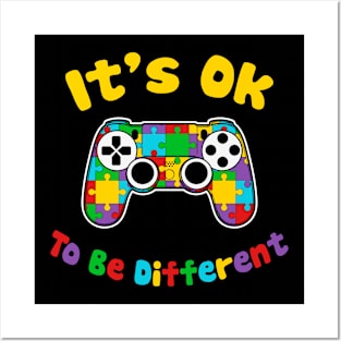 It's ok to be different Video game  Autism Awareness Gift for Birthday, Mother's Day, Thanksgiving, Christmas Posters and Art